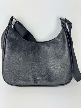 CoLab Black Pebbled Faux Leather Shoulder Bag Vegan